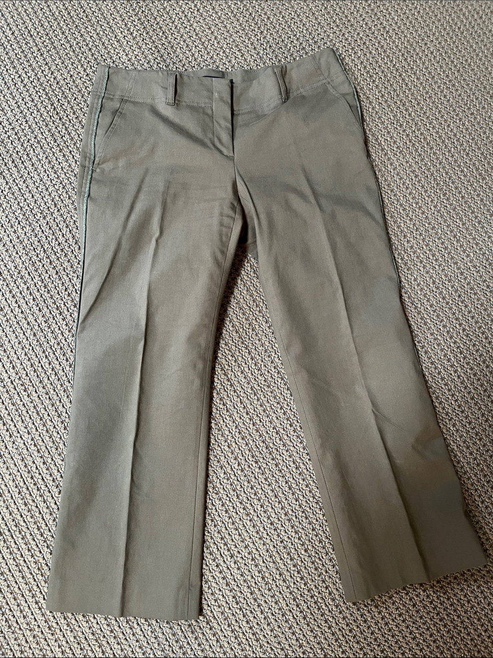 Theory Olive Green Tailored Pants Sz 10 Mid Rise